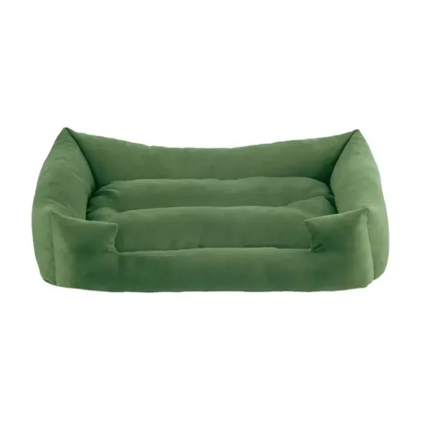 PAWS & WHISKERS Kare krevet za ljubimce 80x60x17cm zeleni