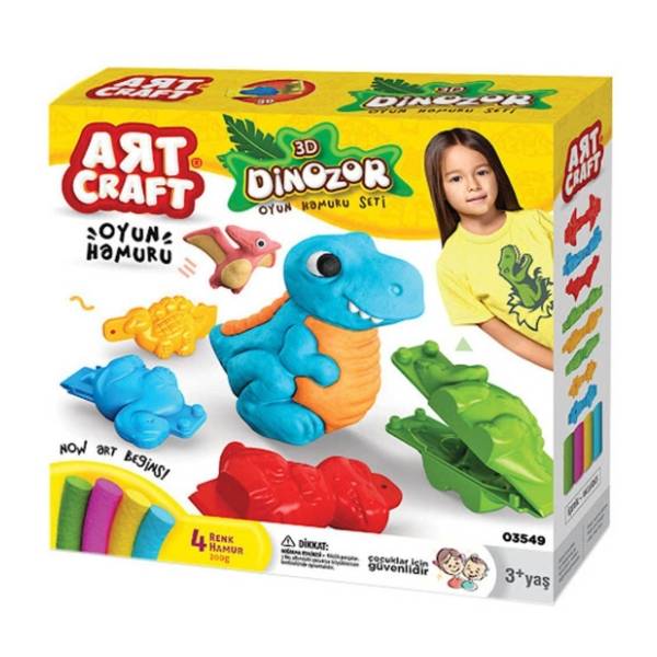 Plastelin set 3D dinosaurusi ART CRAFT 200g