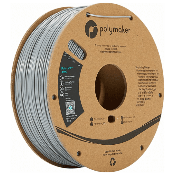 POLYMAKER PolyLite ABS 1,75 mm Grey 3D filament