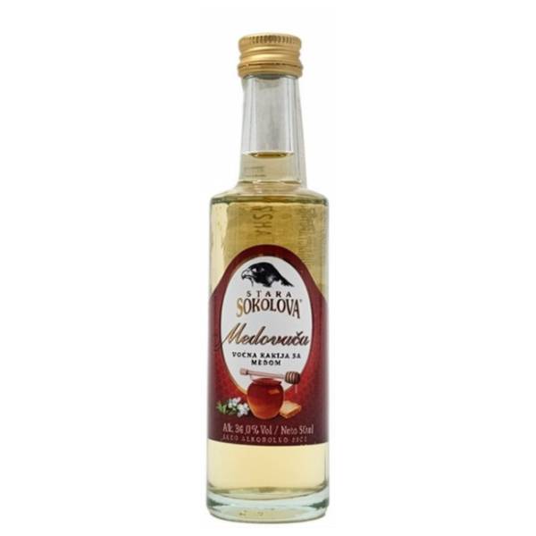 Rakija STARA SOKOLOVA medovača mini 0.5l