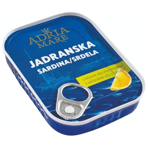 Sardina ADRIA MARE u biljnom ulju sa limunom 105g