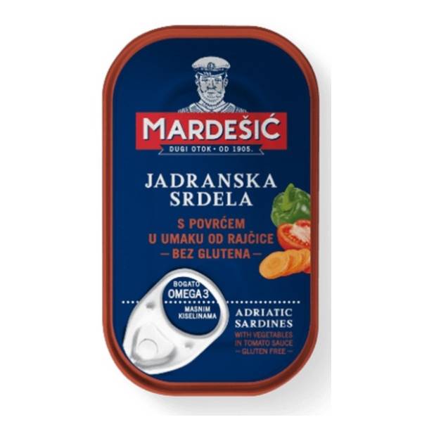 Sardina MARDEŠIĆ jadranska sa povrćem bez glutena 100g