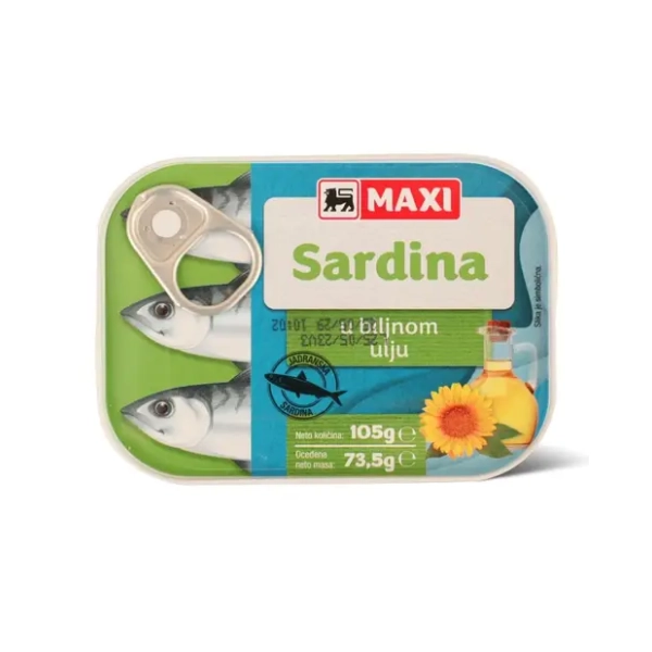 Sardina MAXI u biljnom ulju 105g