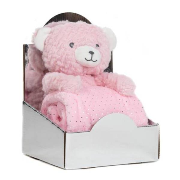 Set igračka i ćebence Bear roze BBO