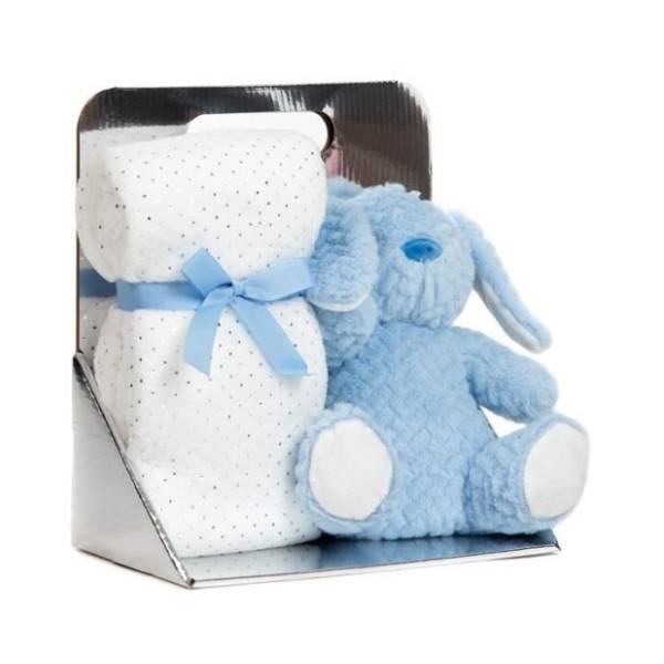 Set igračka i ćebence Rabbit plavo-beli BBO