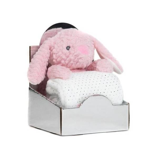 Set igračka i ćebence Rabbit roze BBO
