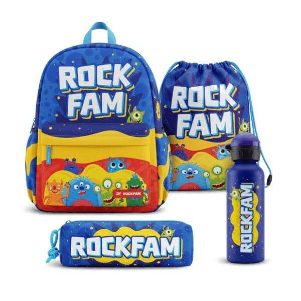 Školski komplet ROCKFAM ranac flašica pernica torba za patike