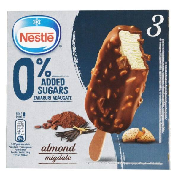 Sladoled NESTLE No added sugar almond multipack 3x90ml