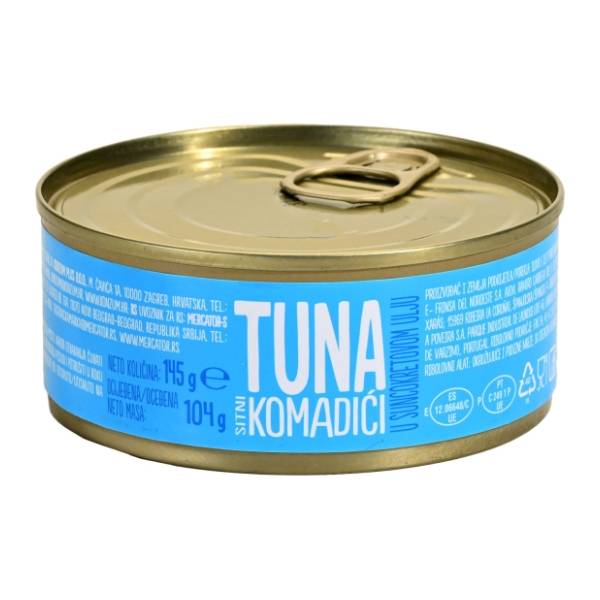 Tuna K PLUS komadići u suncokretovom ulju 145g