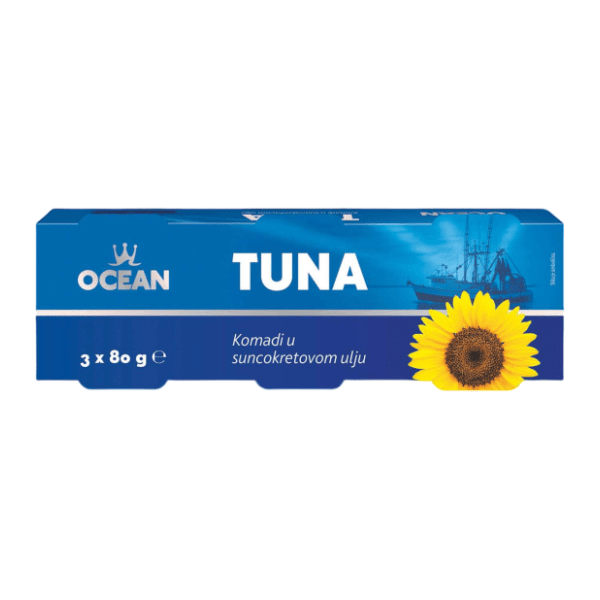 Tunjevina OCEAN komadi u suncokretovom ulju 3x80g