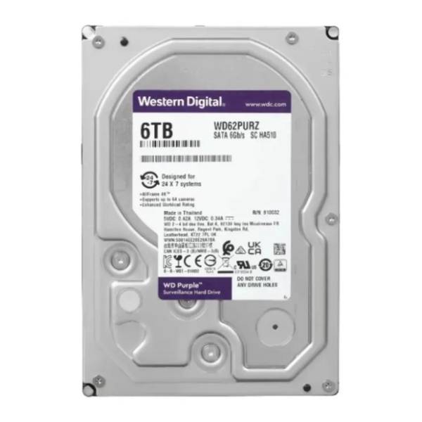 WESTERN DIGITAL hard disk 6TB WD62PURZ Purple