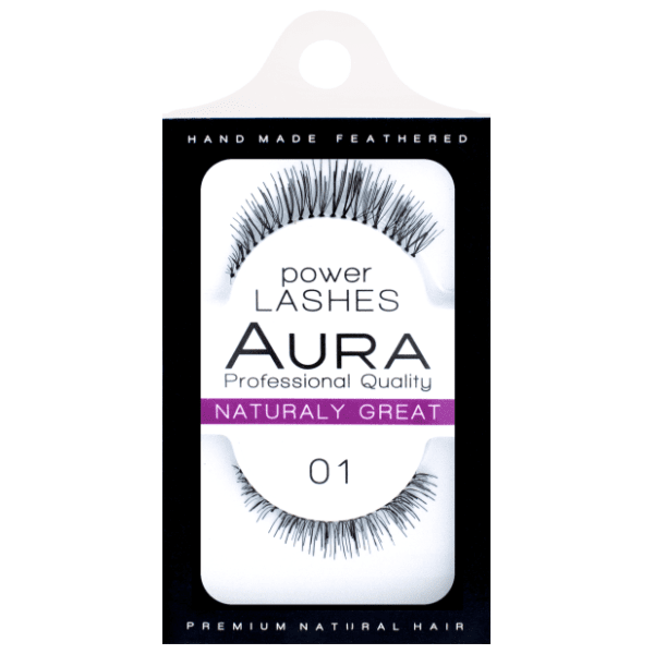 AURA Power lashes veštačke trepavice 01 naturaly great