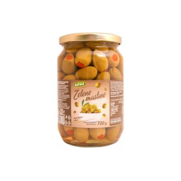 BAŠ BAŠ zelene masline punjene sa paprikom 720ml