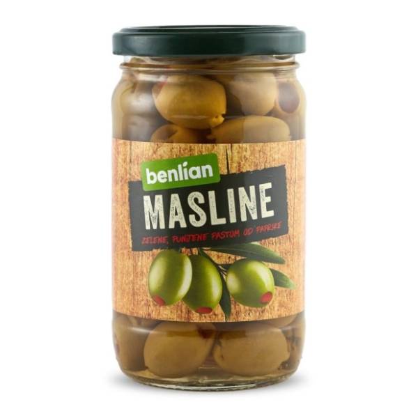 BENLIAN zelene masline sa paprikom 360g