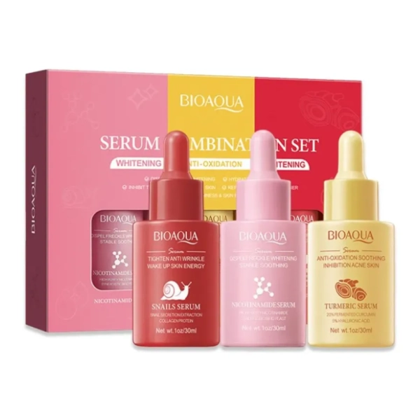 BIOAQUA Niacinamid kurkuma i puževa sluz set seruma 3x30ml