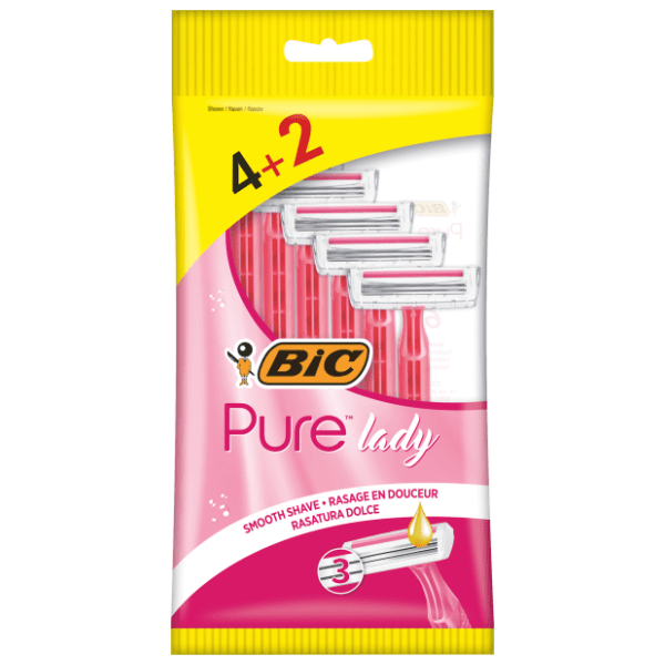 Brijač BIC Pure3 lady pink 4+2kom
