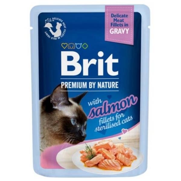 BRIT Premium by nature sterilised hrana za mačke losos 85g