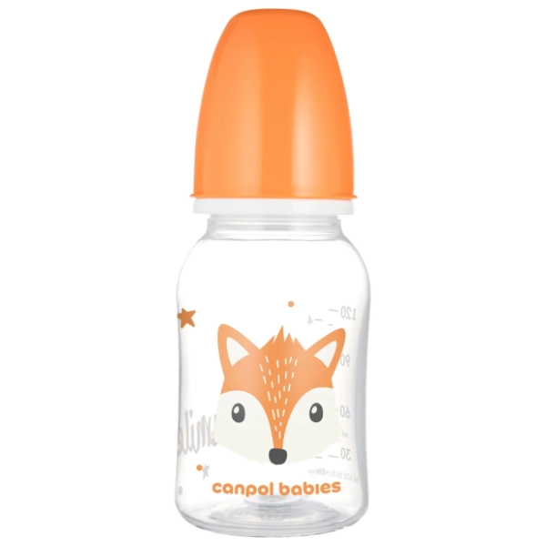 CANPOL BABIES Cute animals flašica 120ml narandžasta