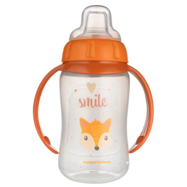 CANPOL BABIES Happy Animals flašica 320ml narandžasta