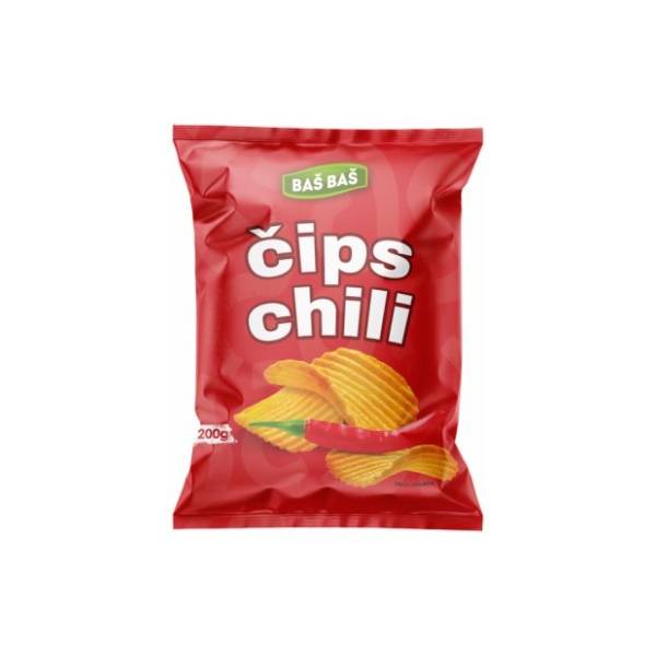 Čips BAŠ BAŠ rebrasti čili 200g