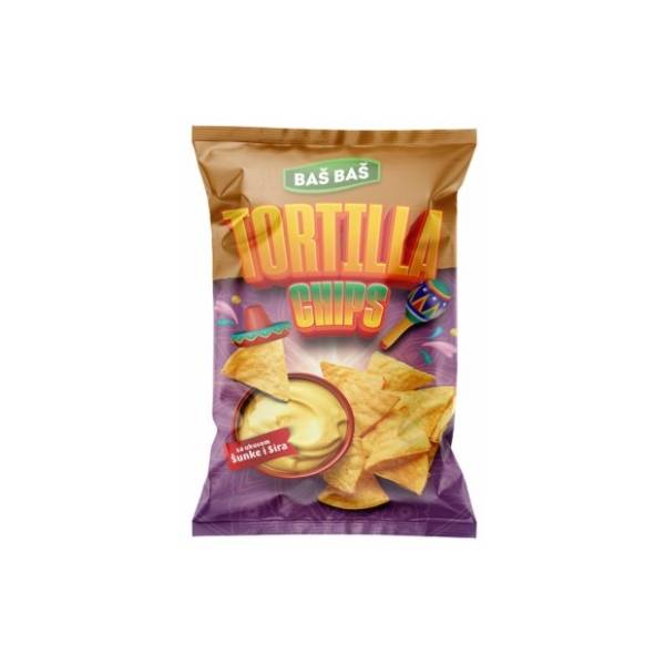 Čips BAŠ BAŠ tortilja šunka sir 125g