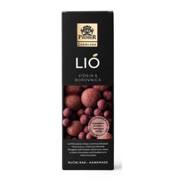 Čokolada PREMIER Lio draže višnja i borovnica 60g