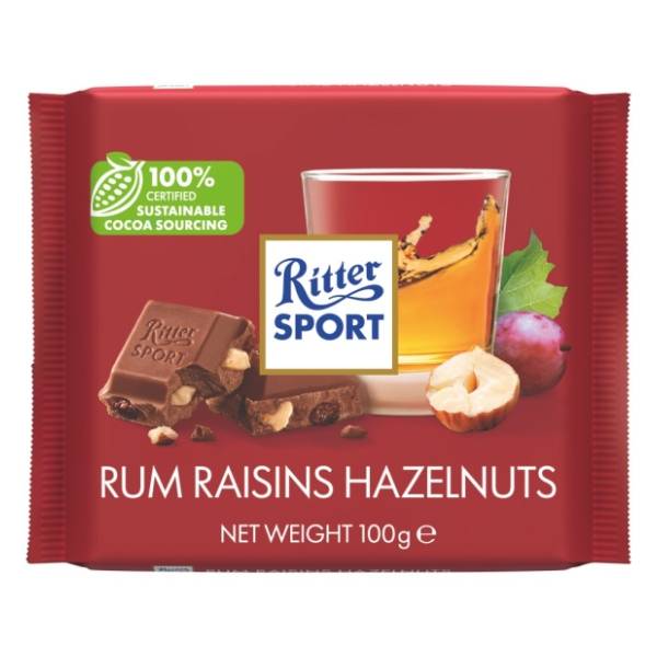 Čokolada RITTER SPORT rum grozđe lešnik 100g