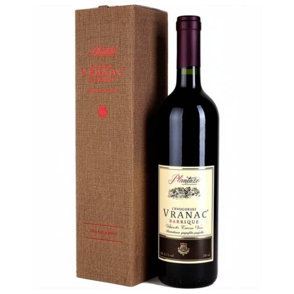 Crveno vino PLANTAŽE Vranac Barique kutija 0,75l