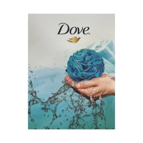 DOVE set plavi (gel za tuširanje, sapun i pufna)