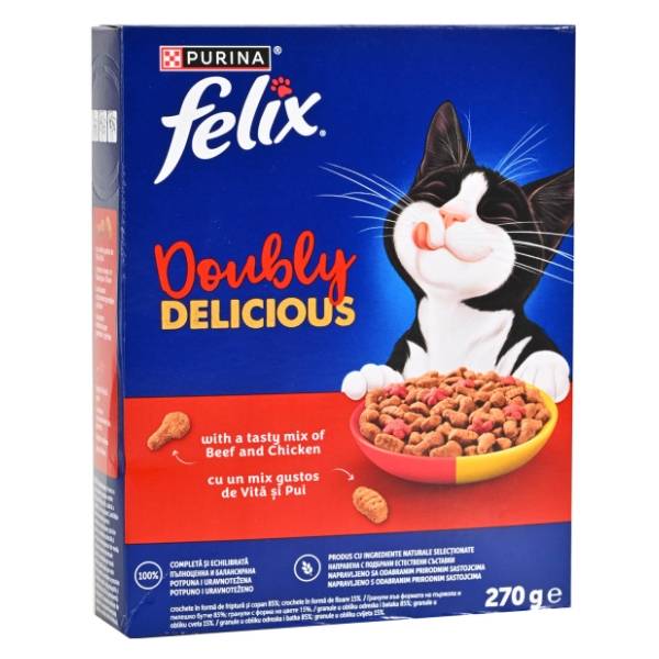 FELIX Doubly delicious hrana za mačke govedina piletina 270g
