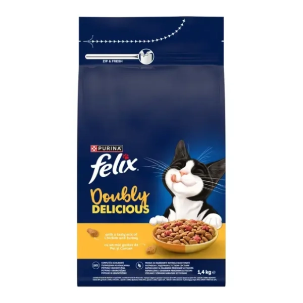 FELIX Doubly delicious hrana za mačke piletina 1,4kg