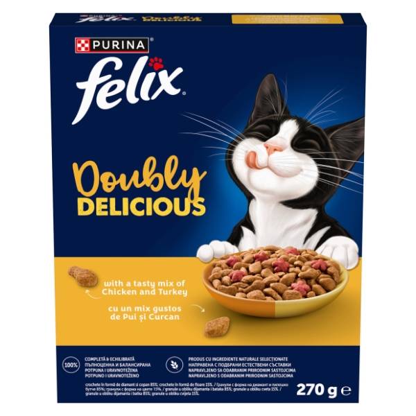 FELIX Doubly delicious hrana za mačke piletina 270g