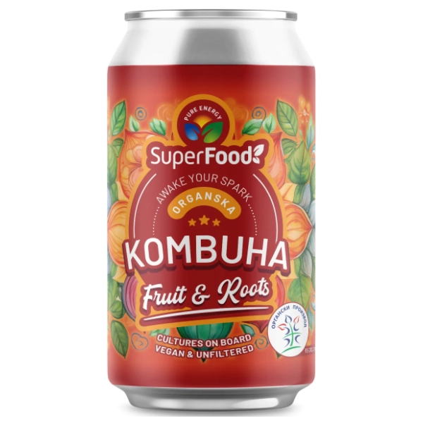 Gazirani sok SUPER FOOD Kombuha fruit & roots 330ml