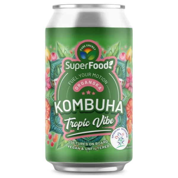 Gazirani sok SUPER FOOD Kombuha tropic vibe 330ml