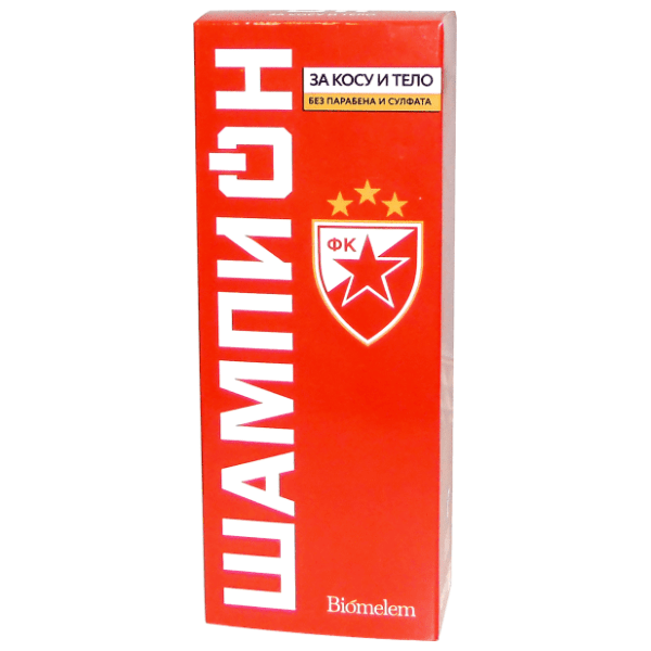 Gel za tuširanje i šampon BIOMELEM FK Crvena zvezda šampion 200ml   
