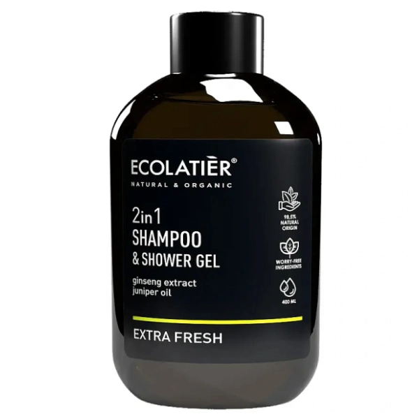 Gel za tuširanje i šampon 2u1 ECOLATIER Extra fresh 400ml