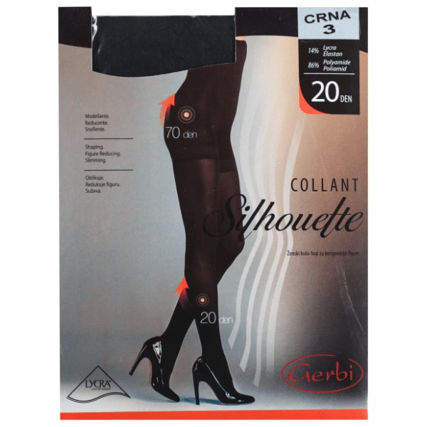 GERBI Silhouette hulahopke 20den crne M 3