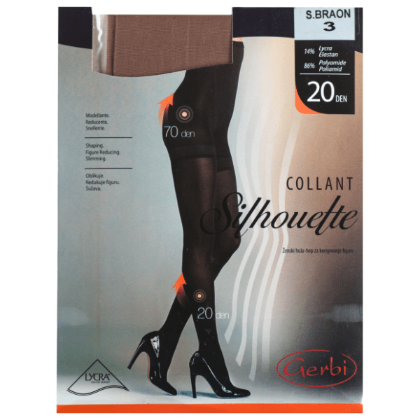 GERBI Silhouette hulahopke 20den svetlobraon M 3