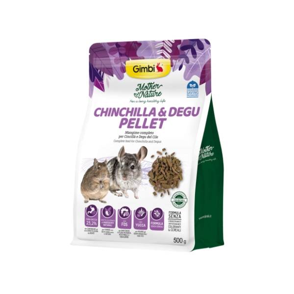 GIMBI Mother nature pelet hrana za činčile i degue 500g