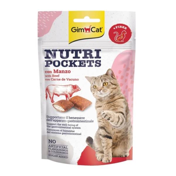 GIMCAT Nutri pockets poslastica za mačke govedina i slad 60g