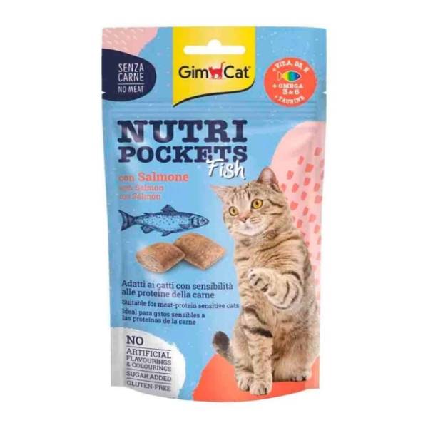 GIMCAT Nutri pockets poslastica za mačke losos 60g