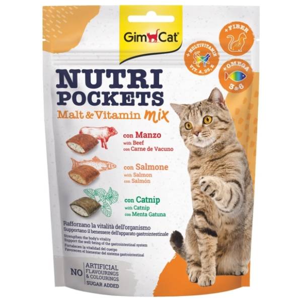 GIMCAT Nutri pockets poslastica za mačke malt & vitamin 150g