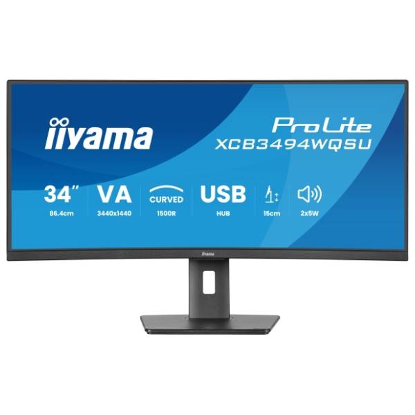 IIYAMA zakrivljeni monitor 34'' VA ProLite XCB3494WQSU-B1