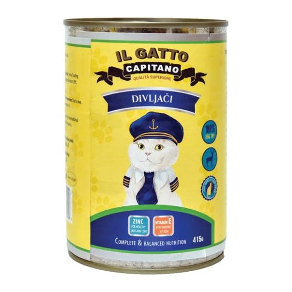 IL GATTO CAPITANO hrana za mačke divljač 415g
