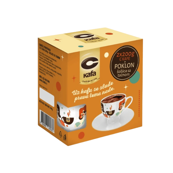 Kafa C 2x200g + poklon šoljica sa tacnom