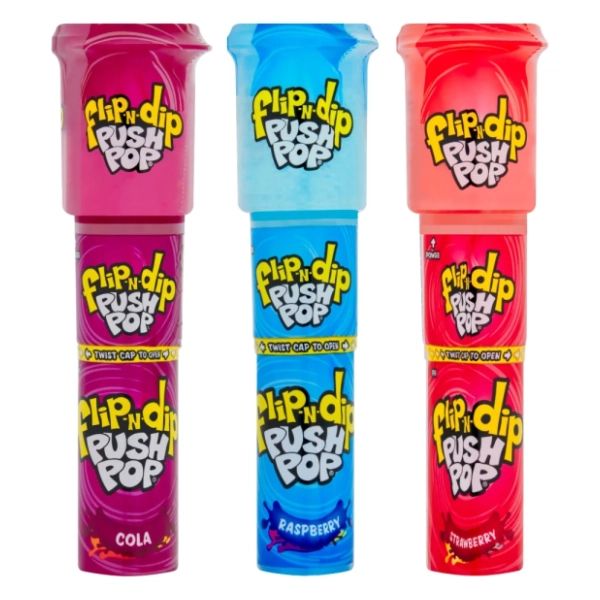 Lizalica BAZOOKA flip i dip push pop 25g (više vrsta) 1kom
