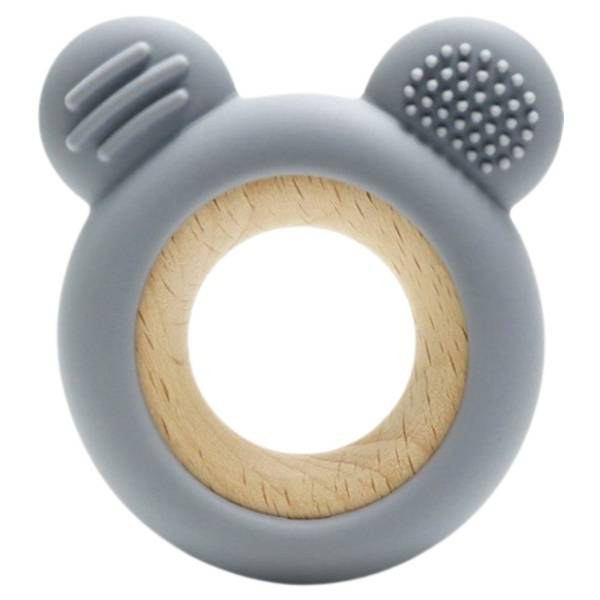 LORELLI BERTONI silikonsko drvena glodalica Bear siva