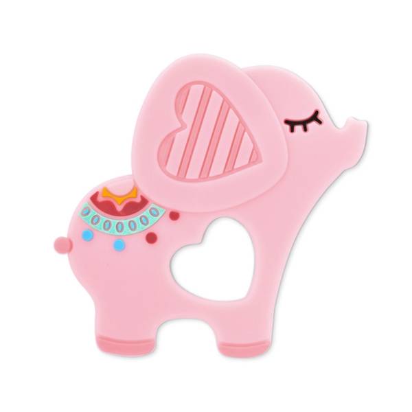 LORELLI silikonska glodalica Elephant lucky roze