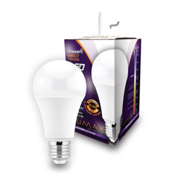 LUMAX LED senzor sijalica E27 11W 6500K 1000lm LUME27