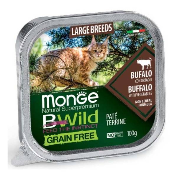 MONGE BWild pašteta za mačke bivo i povrće 100g